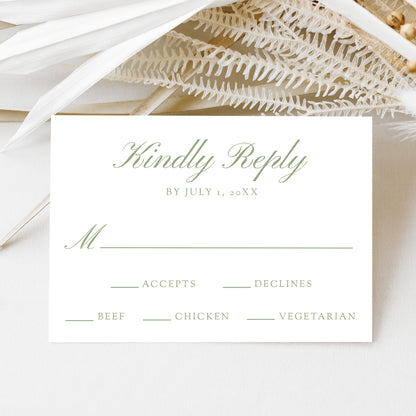 Elegant Green Chinoiserie Wedding Suite | Corjl Template