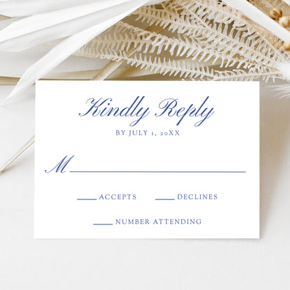 Elegant Blue Chinoiserie Wedding Suite | Corjl Template