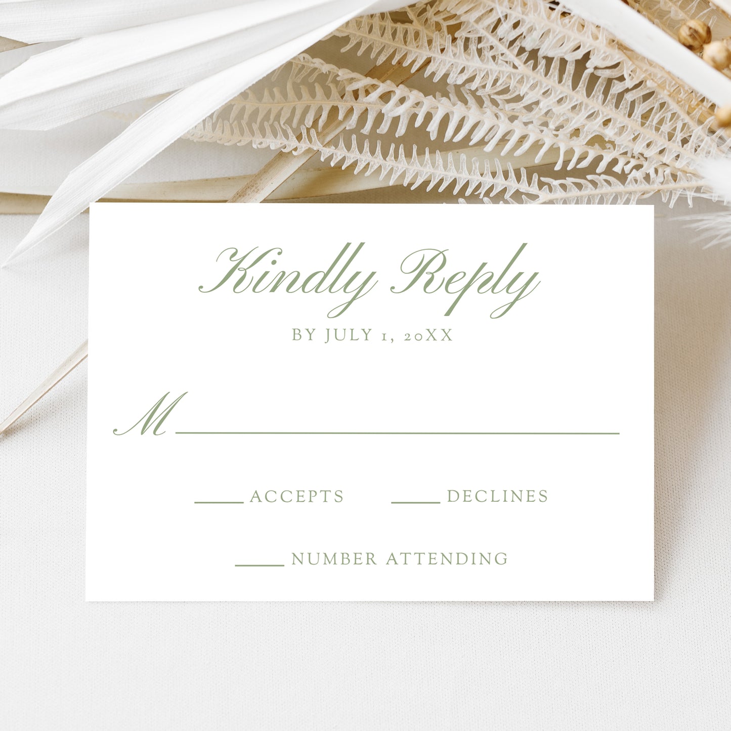 Elegant Green Chinoiserie Wedding Suite | Corjl Template